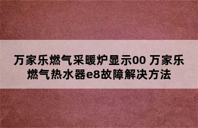 万家乐燃气采暖炉显示00 万家乐燃气热水器e8故障解决方法